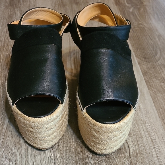 Castaner Black and Tan Espadrille Platform Sandals - Picture 2 of 5